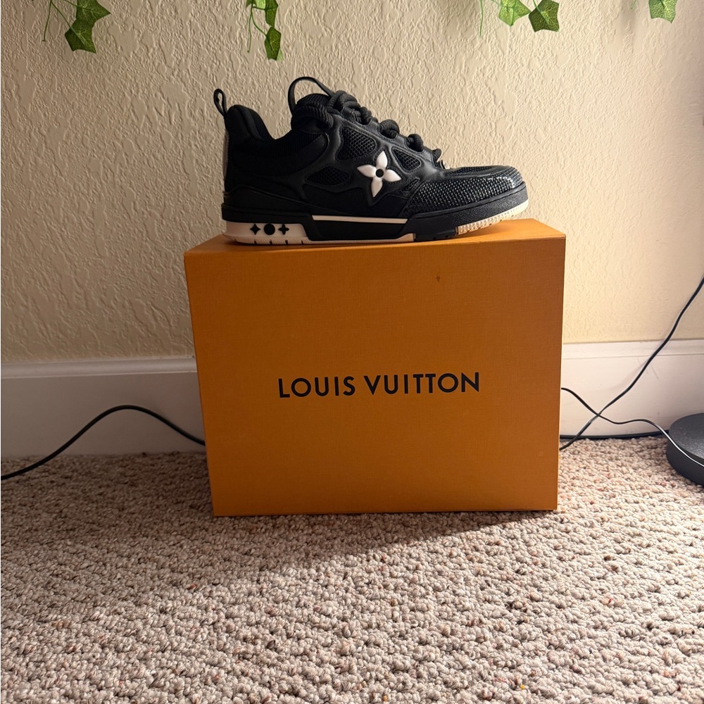 Louis Vuitton Black Sneakers with White Accents